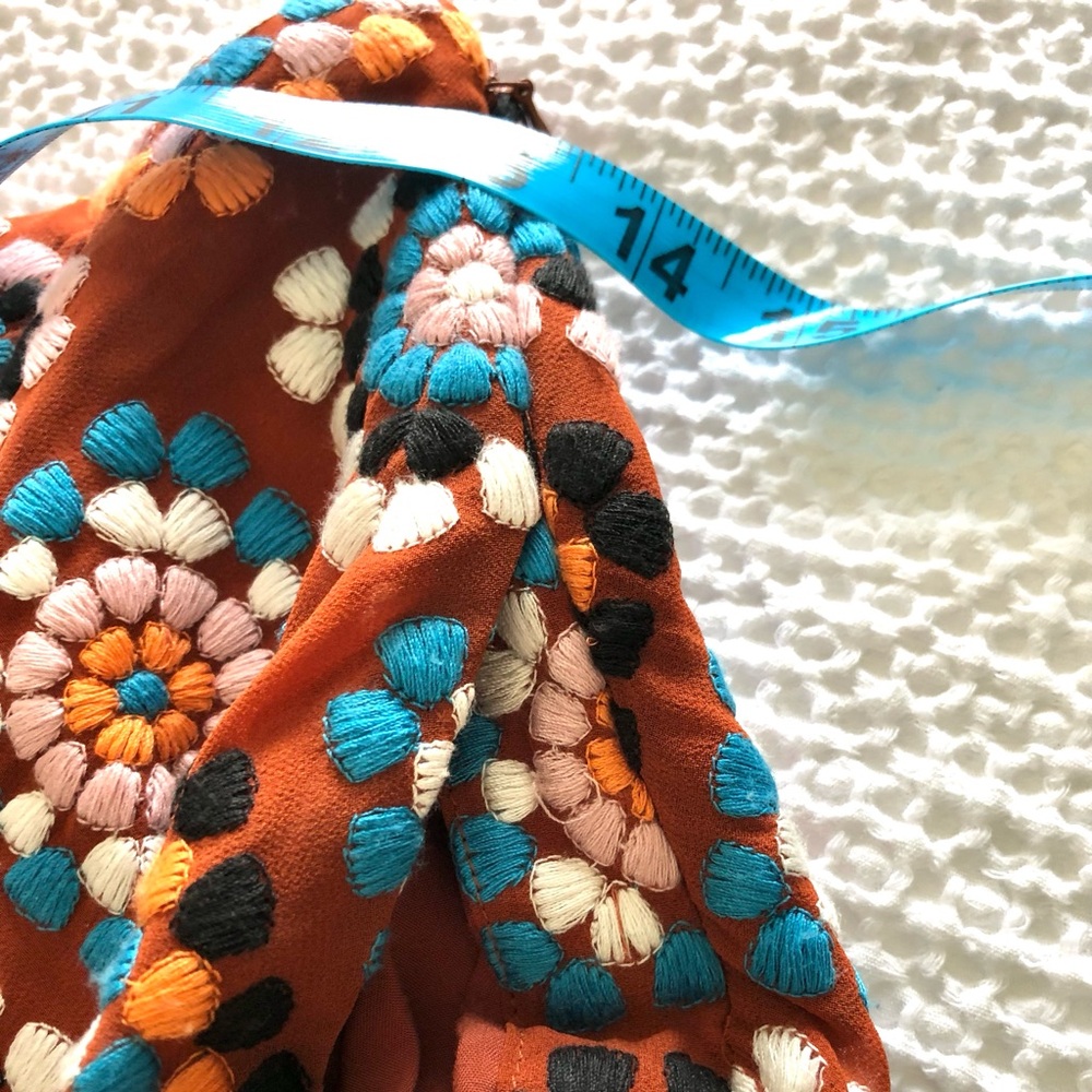 NWOT Anthropology Boho Tile-Embroidered Maxi Skirt in Rust - Picture 6 of 9